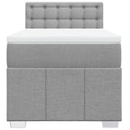 Boxspringbett mit Matratze Hellgrau 90x190 cm Stoff