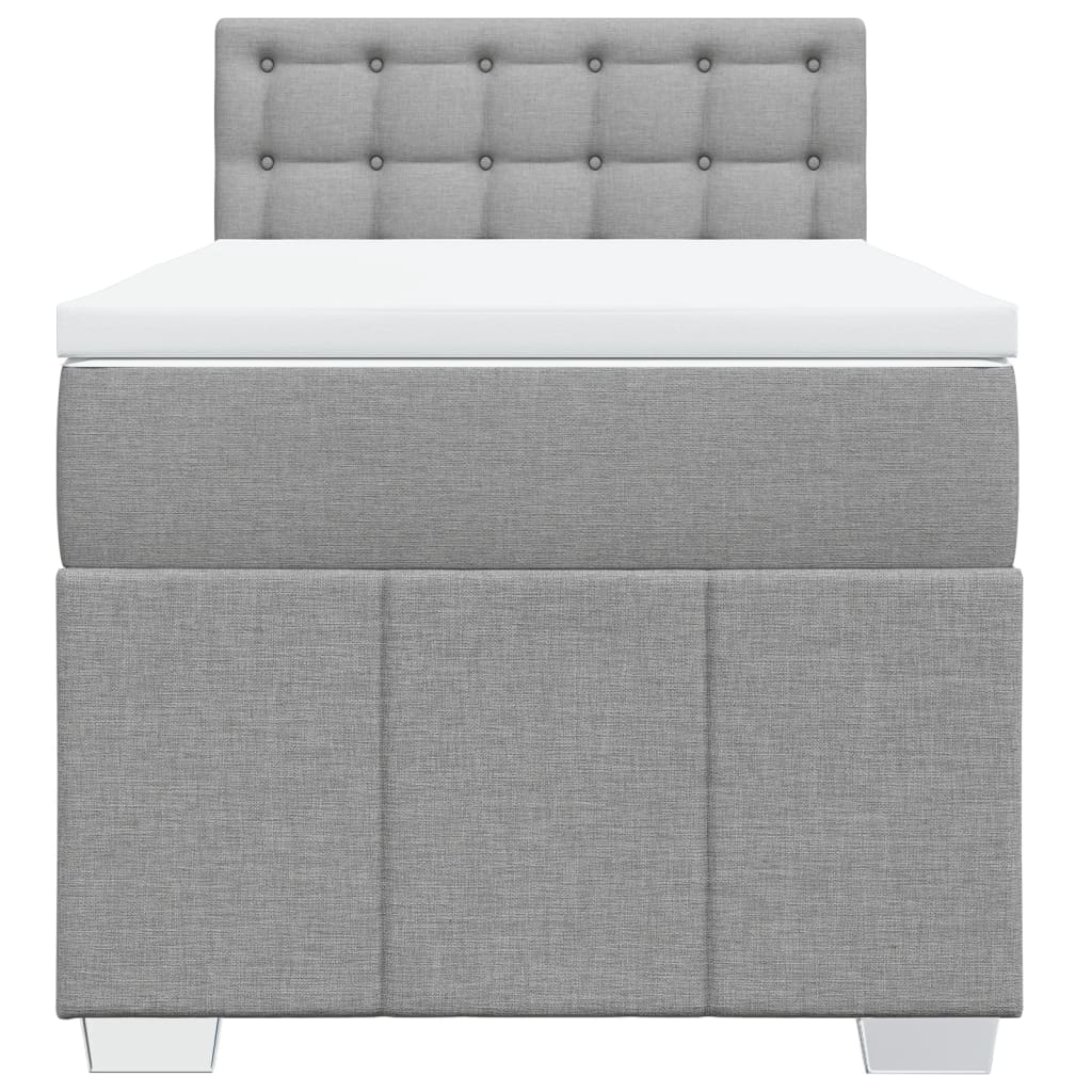 Boxspringbett mit Matratze Hellgrau 90x190 cm Stoff