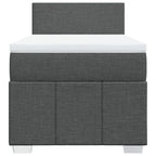 Boxspringbett mit Matratze Dunkelgrau 90x200 cm Stoff
