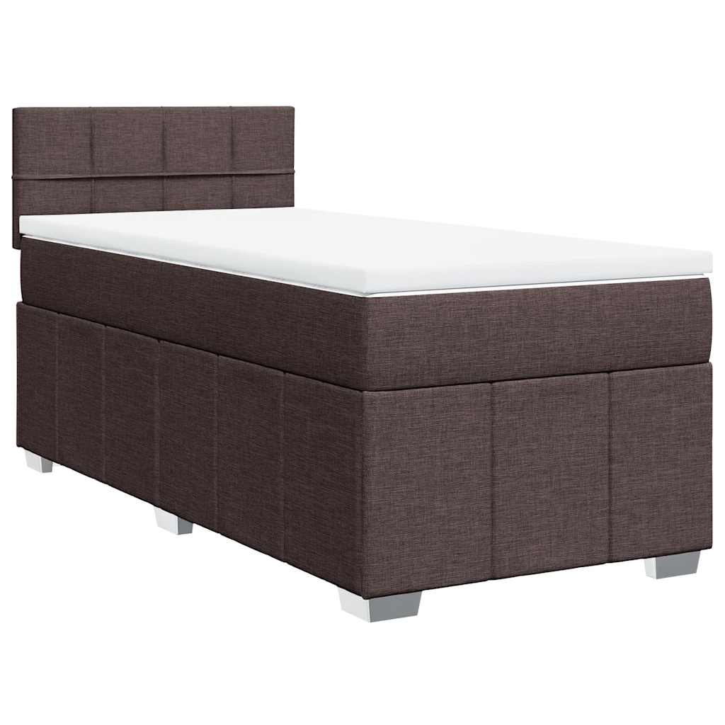Boxspringbett mit Matratze Dunkelbraun 90x200 cm Stoff
