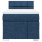 Boxspringbett mit Matratze Blau 90x200 cm Stoff