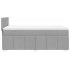 Boxspringbett mit Matratze Hellgrau 100x200 cm Stoff