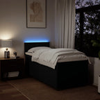 Boxspringbett mit Matratze Schwarz 100x200 cm Stoff