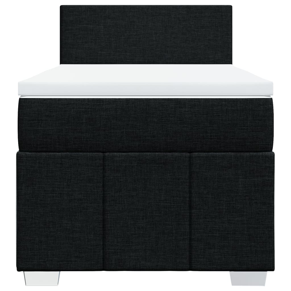 Boxspringbett mit Matratze Schwarz 100x200 cm Stoff