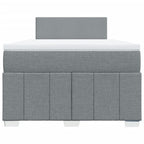 Boxspringbett mit Matratze Hellgrau 120x200 cm Stoff