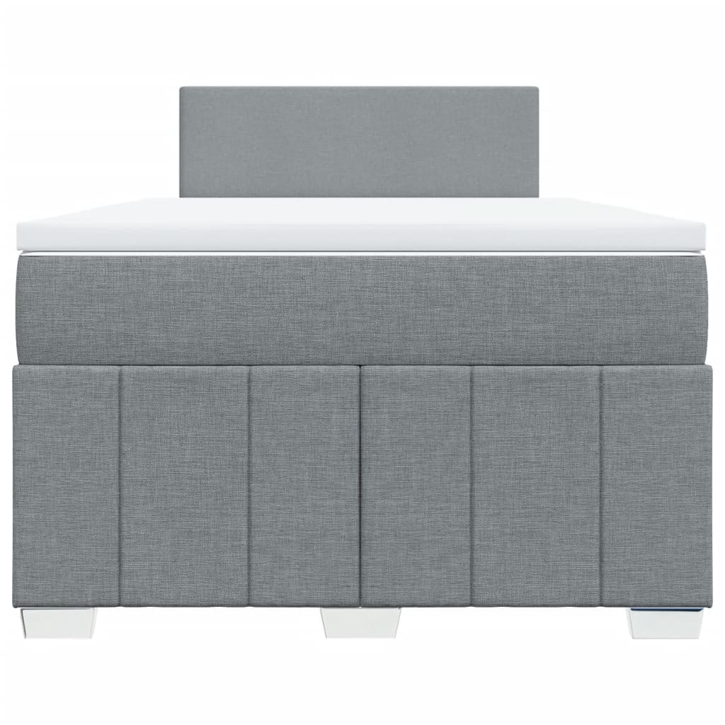 Boxspringbett mit Matratze Hellgrau 120x200 cm Stoff