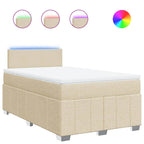 Boxspringbett mit Matratze Creme 120x200 cm Stoff