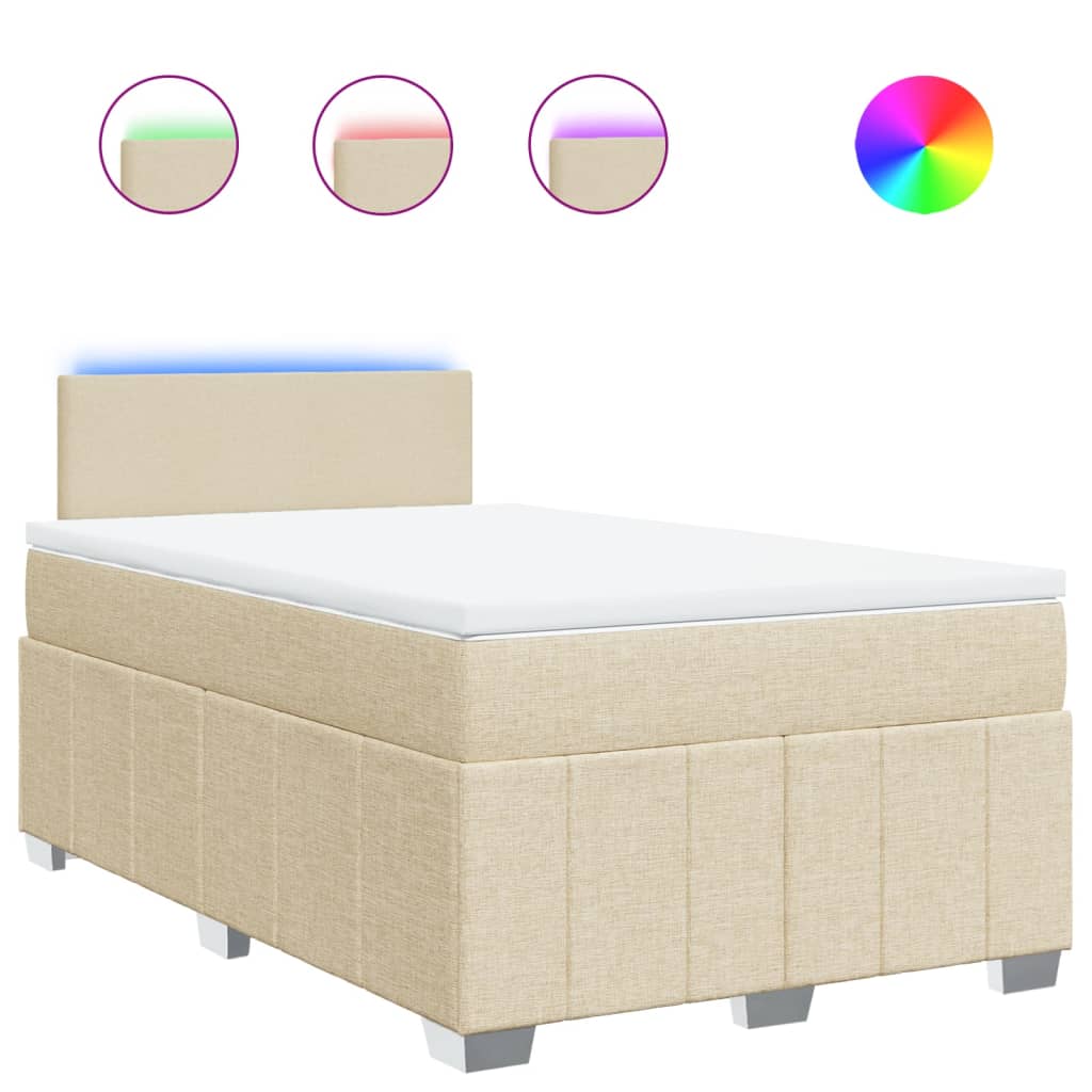 Boxspringbett mit Matratze Creme 120x200 cm Stoff