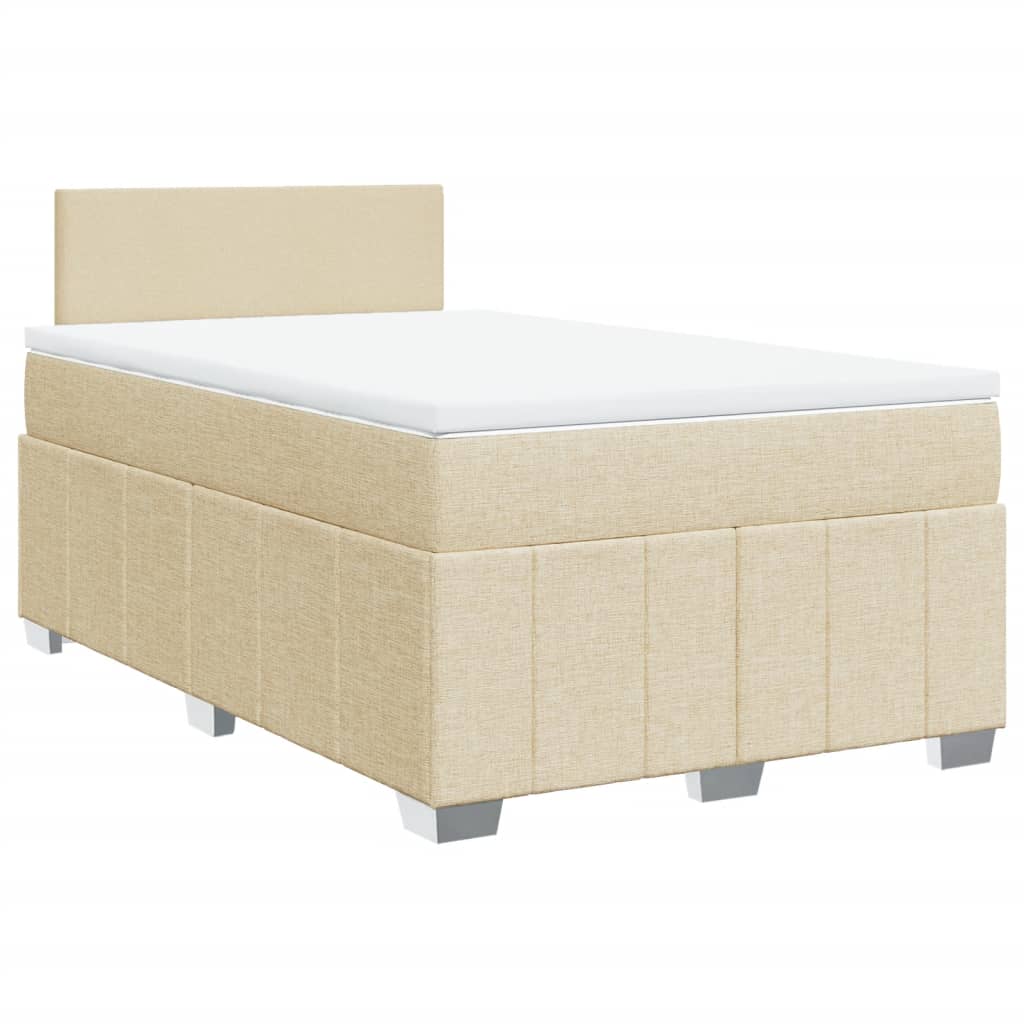 Boxspringbett mit Matratze Creme 120x200 cm Stoff