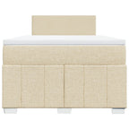 Boxspringbett mit Matratze Creme 120x200 cm Stoff