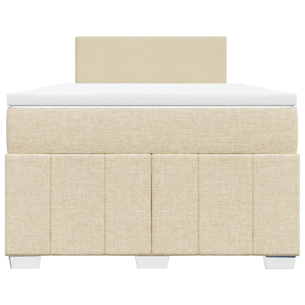 Boxspringbett mit Matratze Creme 120x200 cm Stoff