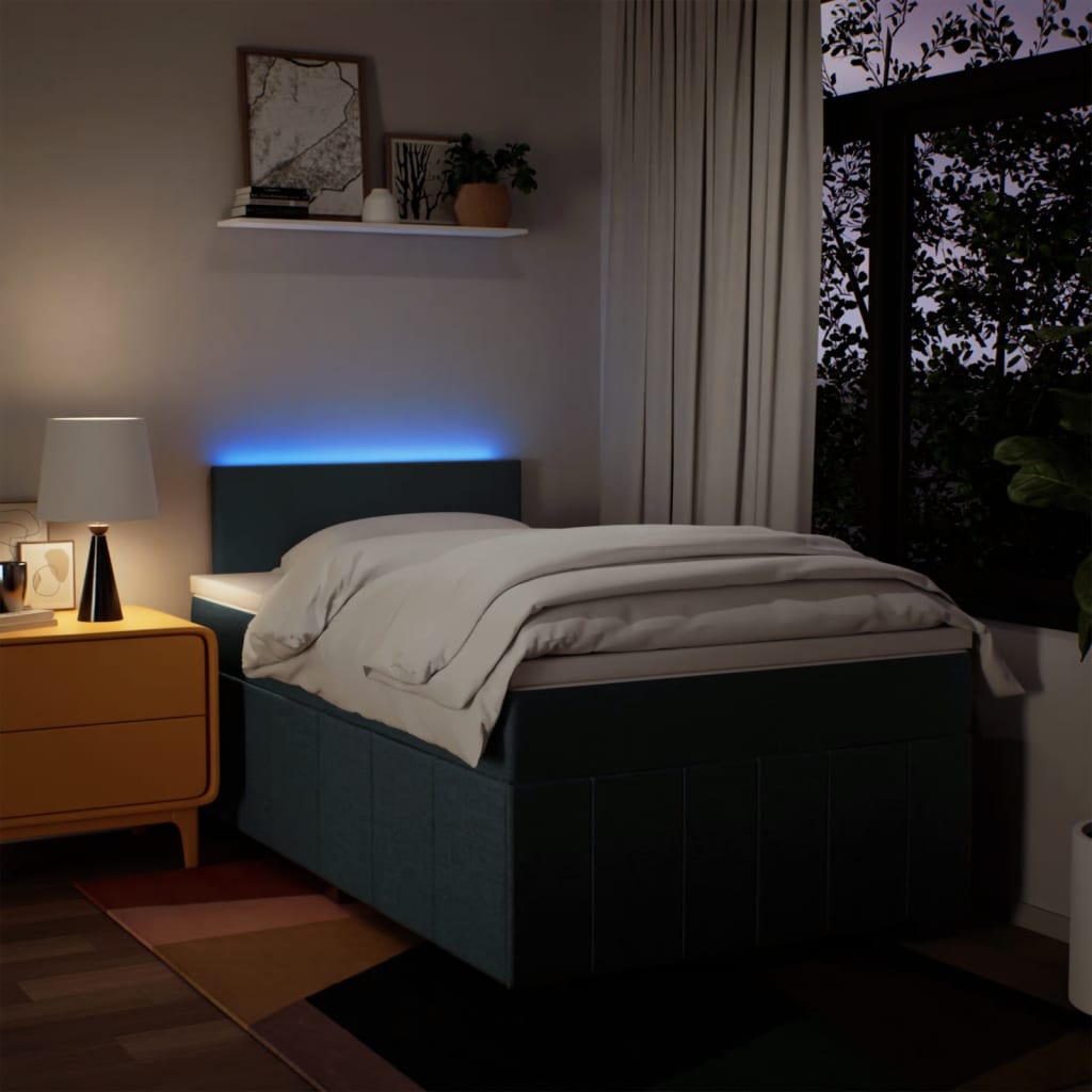 Boxspringbett mit Matratze Blau 120x200 cm Stoff