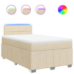 Boxspringbett mit Matratze Creme 120x200 cm Stoff