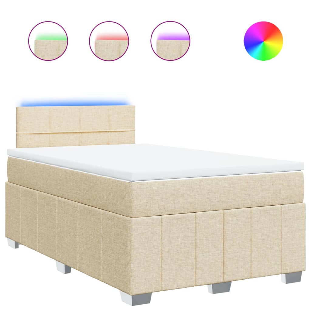 Boxspringbett mit Matratze Creme 120x200 cm Stoff