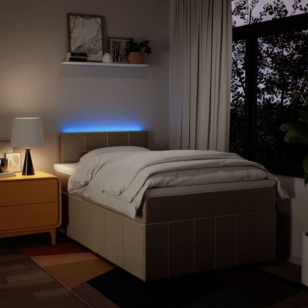 Boxspringbett mit Matratze Creme 120x200 cm Stoff