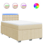 Boxspringbett mit Matratze Creme 120x200 cm Stoff
