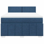 Boxspringbett mit Matratze Blau 140x190 cm Stoff