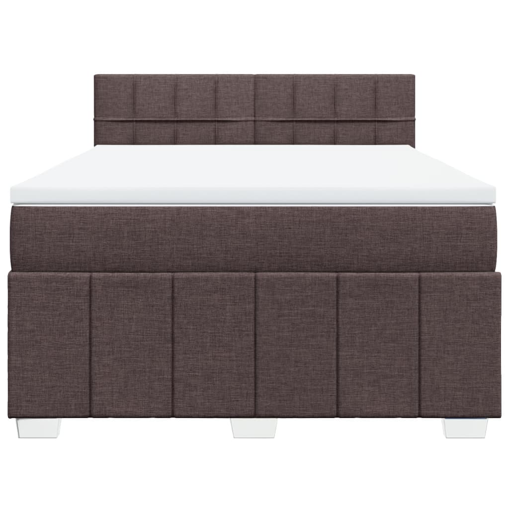 Boxspringbett mit Matratze Dunkelbraun 140x190 cm Stoff