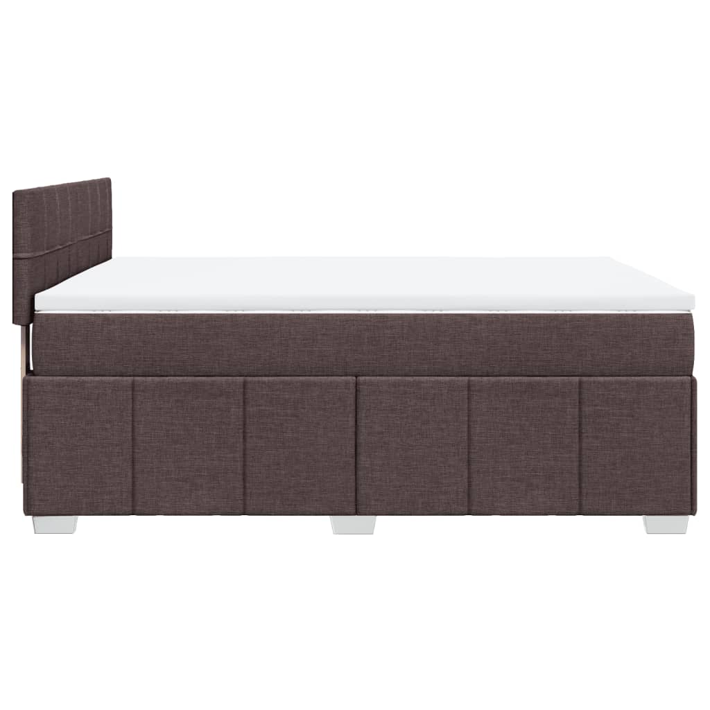 Boxspringbett mit Matratze Dunkelbraun 140x190 cm Stoff