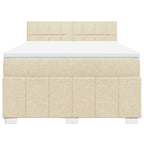 Boxspringbett mit Matratze Creme 140x190 cm Stoff