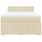 Boxspringbett mit Matratze Creme 160x200 cm Stoff