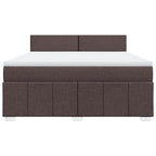 Boxspringbett mit Matratze Dunkelbraun 180x200 cm Stoff