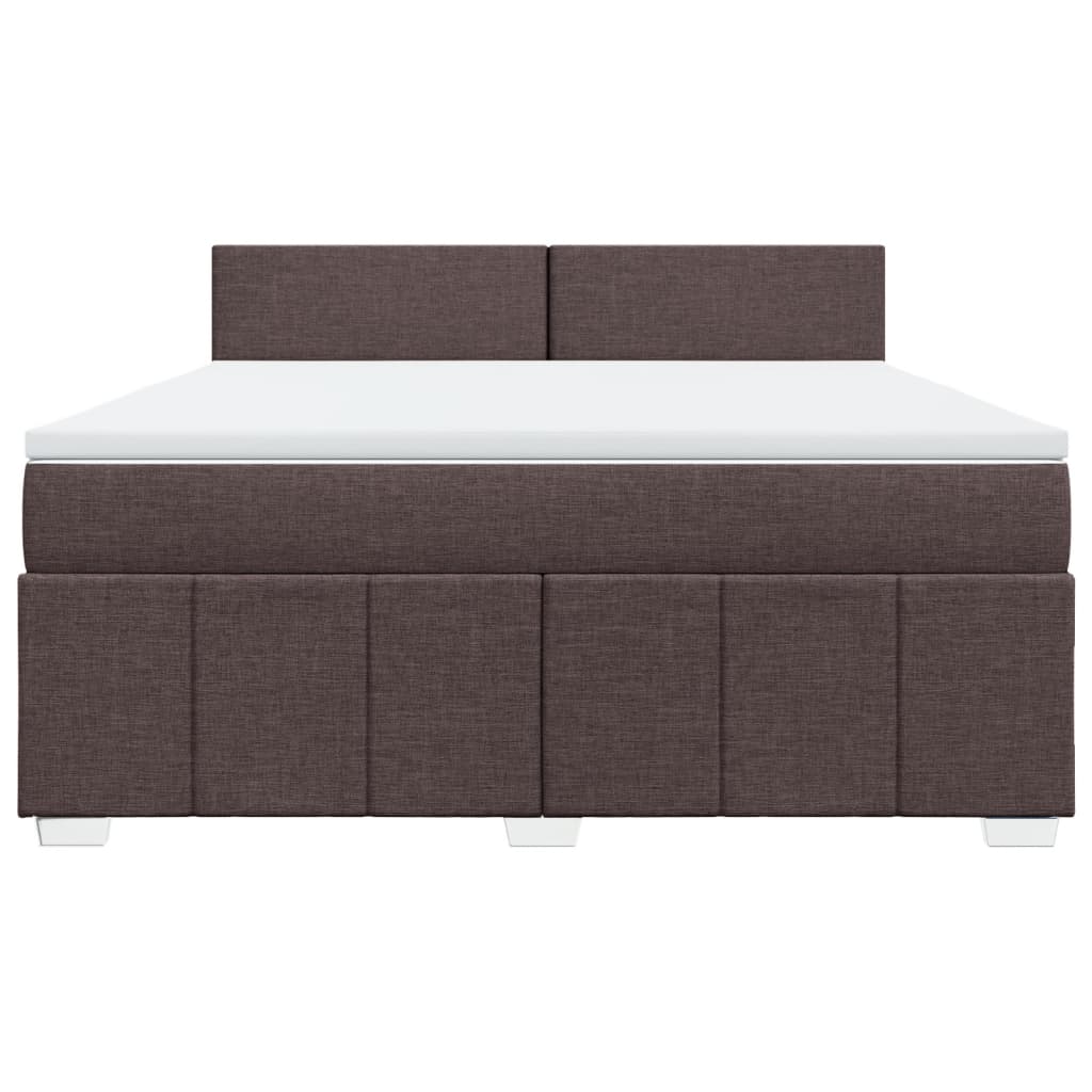 Boxspringbett mit Matratze Dunkelbraun 180x200 cm Stoff