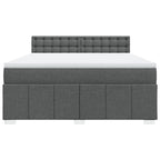 Boxspringbett mit Matratze Dunkelgrau 180x200 cm Stoff