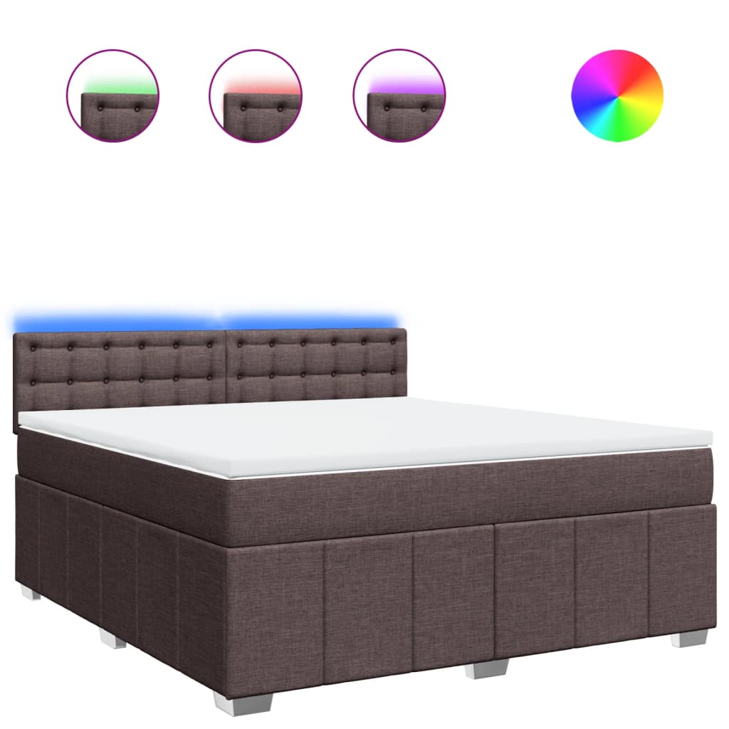 Boxspringbett mit Matratze Dunkelbraun 180x200 cm Stoff
