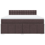 Boxspringbett mit Matratze Dunkelbraun 180x200 cm Stoff