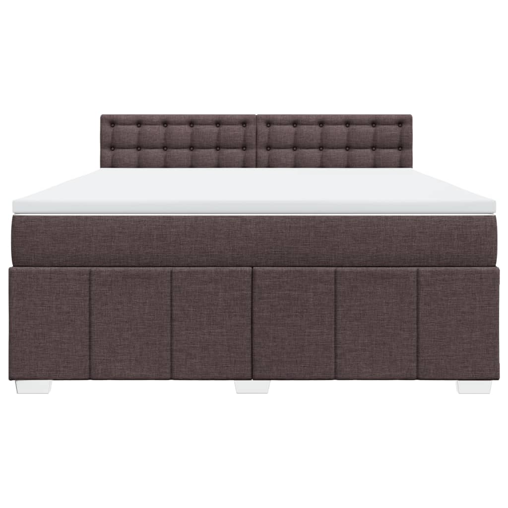 Boxspringbett mit Matratze Dunkelbraun 180x200 cm Stoff