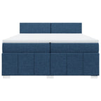 Boxspringbett mit Matratze Blau 200x200 cm Stoff