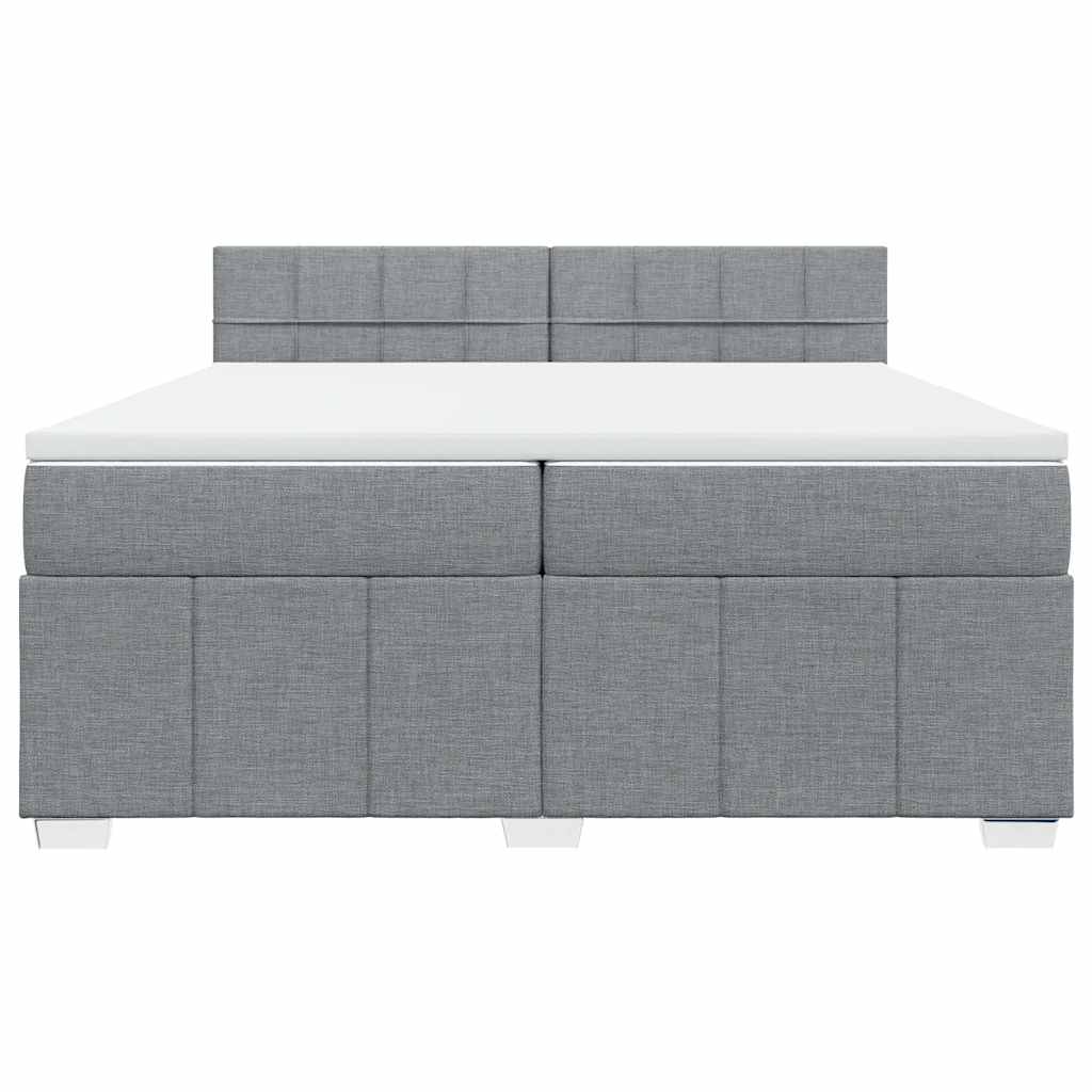 Boxspringbett mit Matratze Hellgrau 200x200 cm Stoff