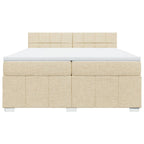 Boxspringbett mit Matratze Creme 200x200 cm Stoff