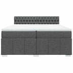 Boxspringbett mit Matratze Dunkelgrau 200x200 cm Stoff