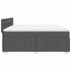 Boxspringbett mit Matratze Dunkelgrau 200x200 cm Stoff