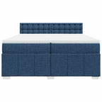 Boxspringbett mit Matratze Blau 200x200 cm Stoff