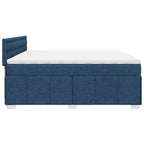 Boxspringbett mit Matratze Blau 200x200 cm Stoff