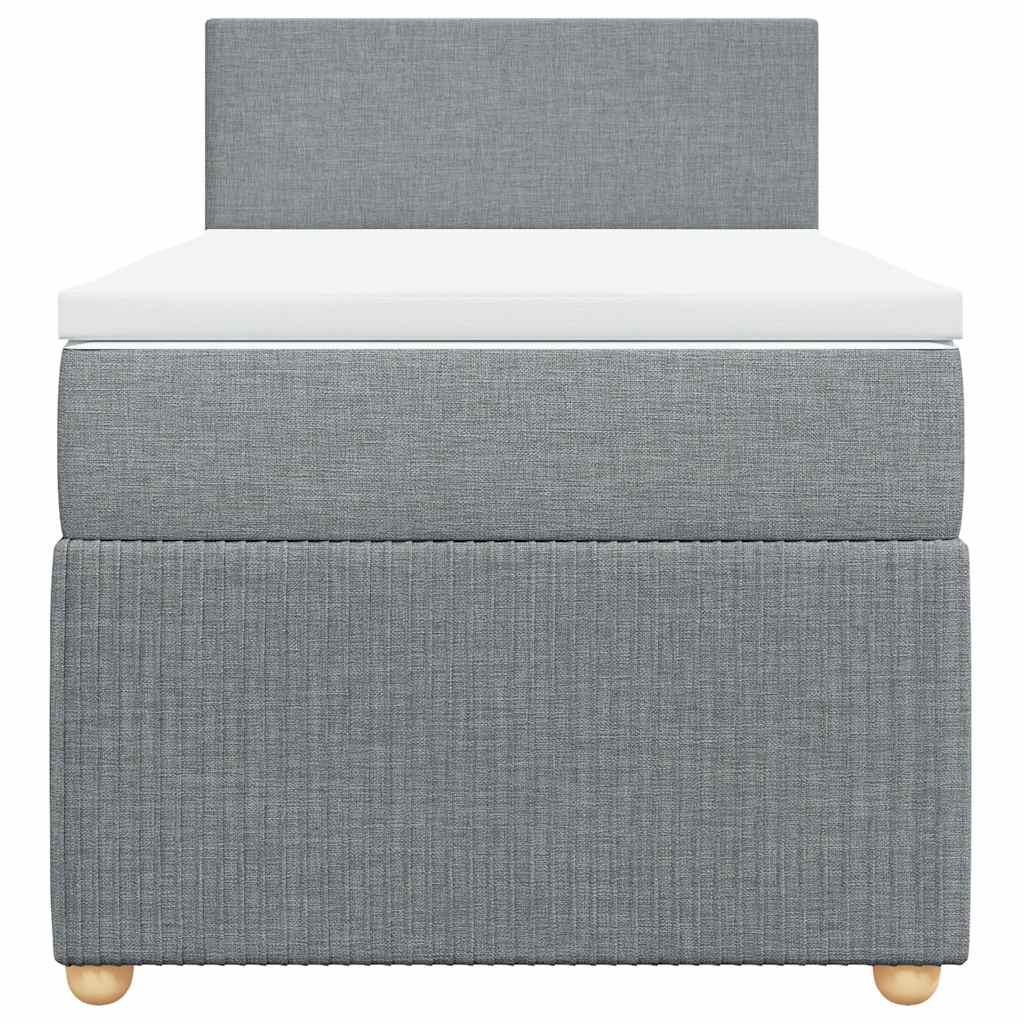 Boxspringbett mit Matratze Hellgrau 80x200 cm Stoff