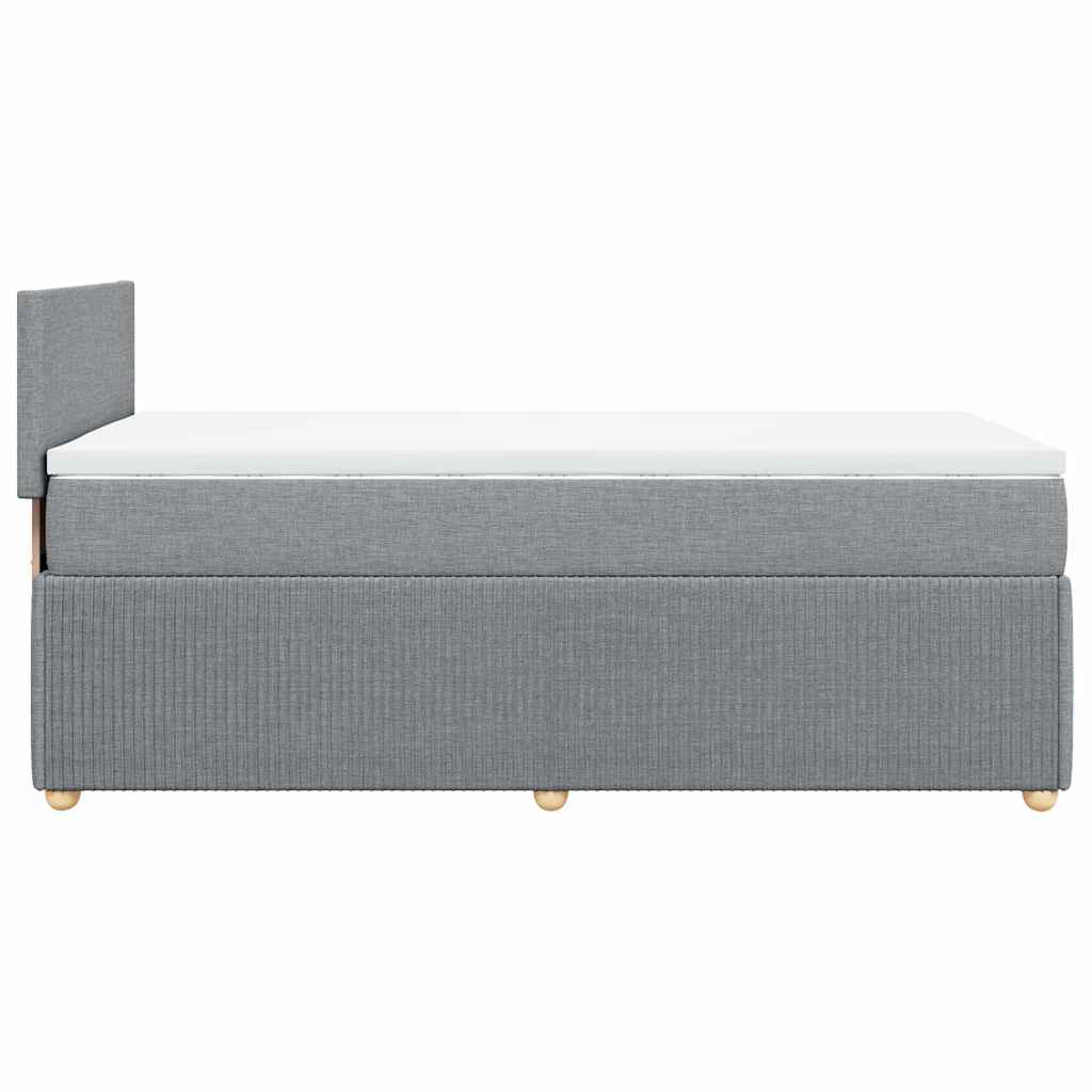Boxspringbett mit Matratze Hellgrau 80x200 cm Stoff