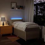 Boxspringbett mit Matratze Creme 80x200 cm Stoff