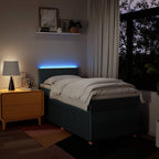 Boxspringbett mit Matratze Blau 80x200 cm Stoff