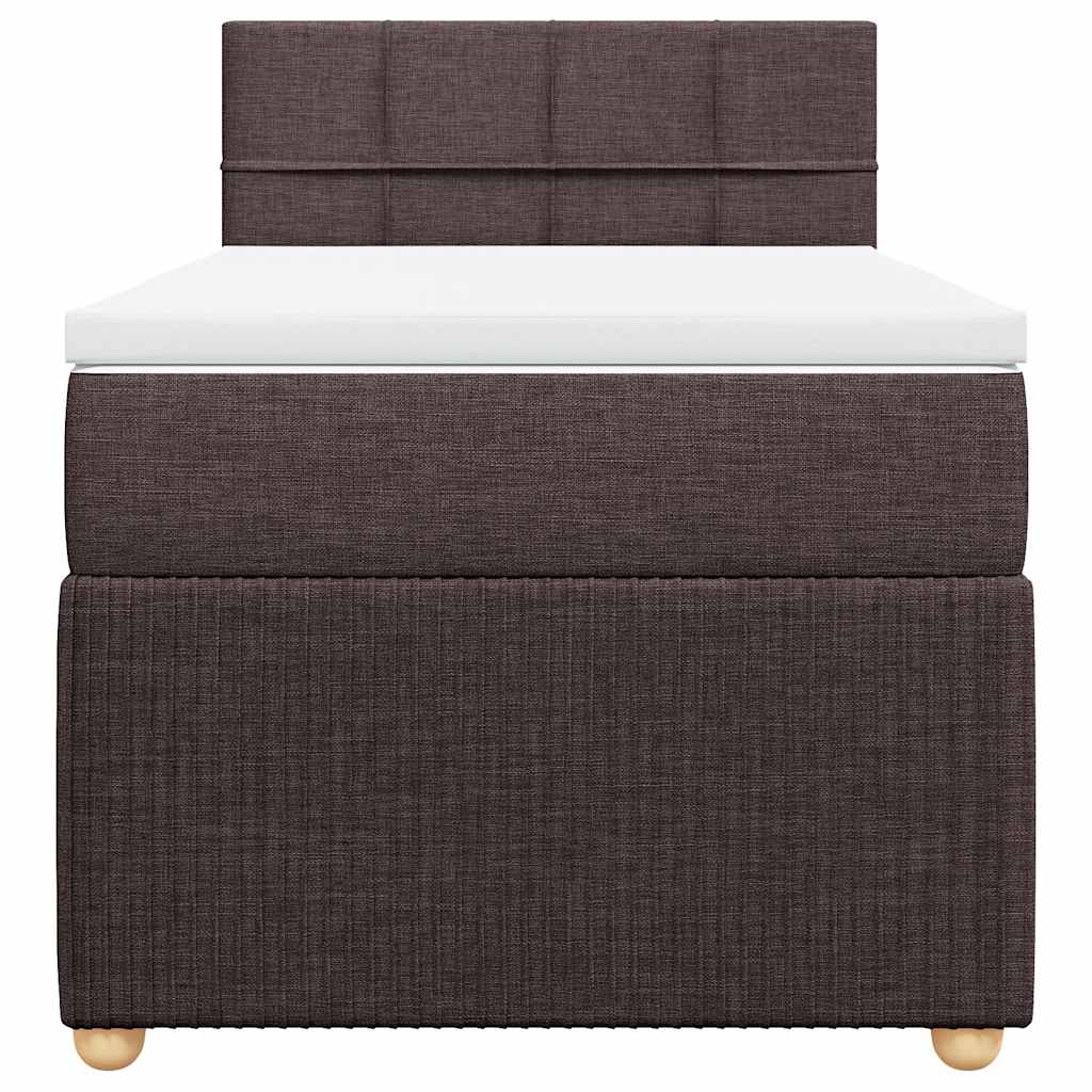 Boxspringbett mit Matratze Dunkelbraun 80x200 cm Stoff