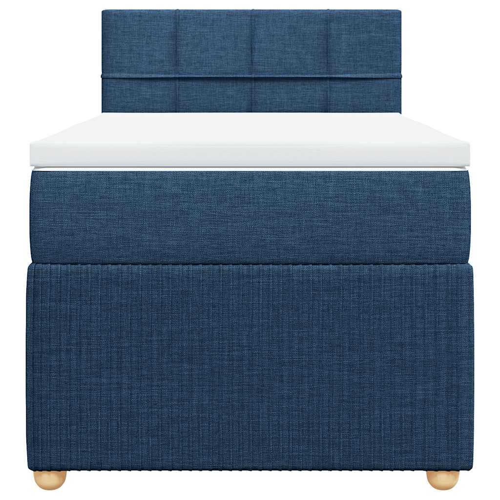 Boxspringbett mit Matratze Blau 80x200 cm Stoff