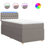 Boxspringbett mit Matratze Taupe 80x200 cm Stoff
