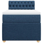 Boxspringbett mit Matratze Blau 80x200 cm Stoff