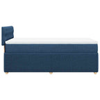 Boxspringbett mit Matratze Blau 80x200 cm Stoff