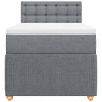 Boxspringbett mit Matratze Hellgrau 80x200 cm Stoff