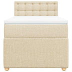 Boxspringbett mit Matratze Creme 80x200 cm Stoff