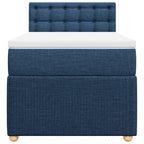 Boxspringbett mit Matratze Blau 80x200 cm Stoff